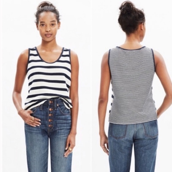 Madewell Tops - Madewell Coastland Stripe 100% Cotton Tank | Sz XS